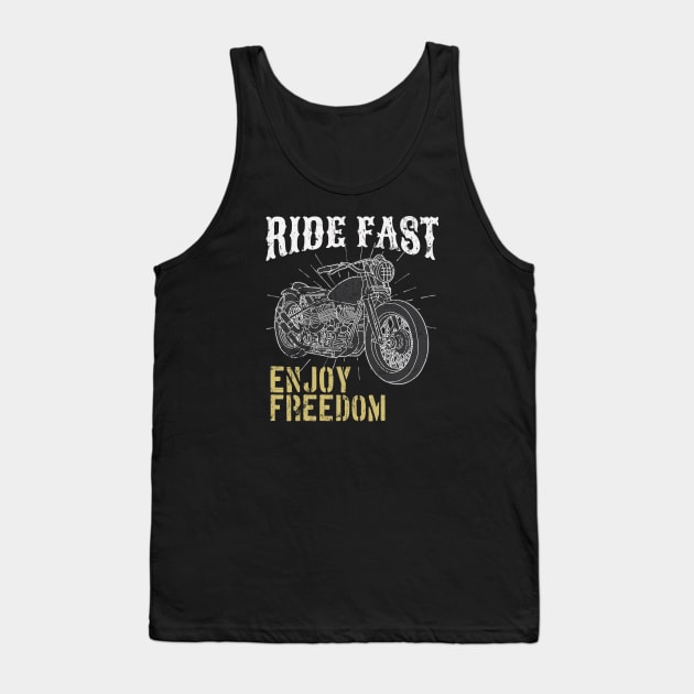 Motorcycle Biker Ride fast enjoy Freedom Tank Top by Foxxy Merch